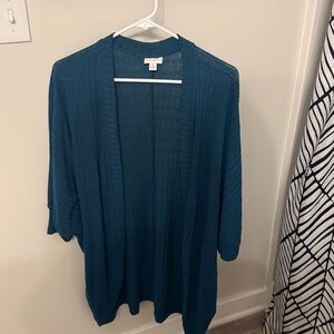 LuLaRoe Teal Knit Cardigan. Cross Posted.